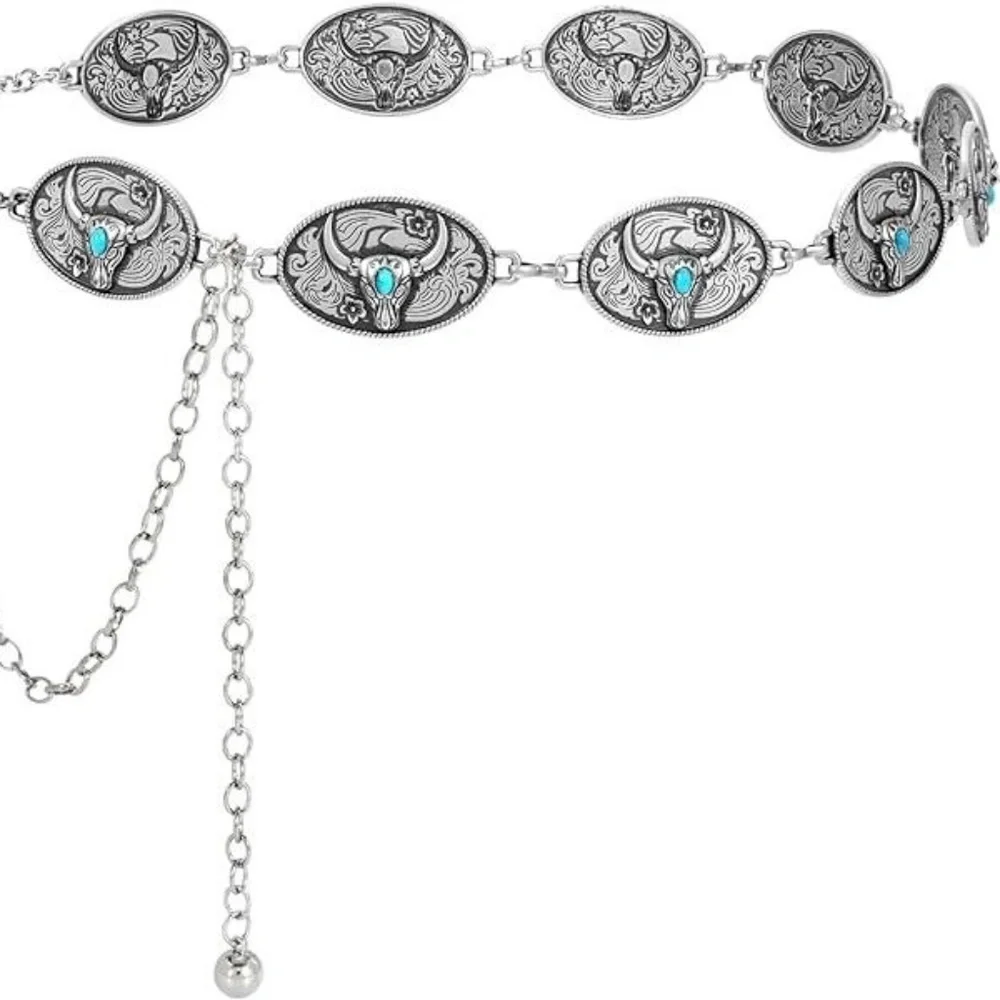 THUNDERBIRD CONCHO WESTERN SILVER BELT ADJUSTABLE BUCKLE MENS WOMENS UNISEX